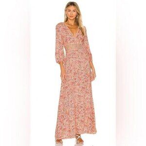 REVOLVE EXCLUSIVE- POUPETTE ST. BARTH JOAN MAXI DRESS- CROCHET MIDRIFF FLORAL